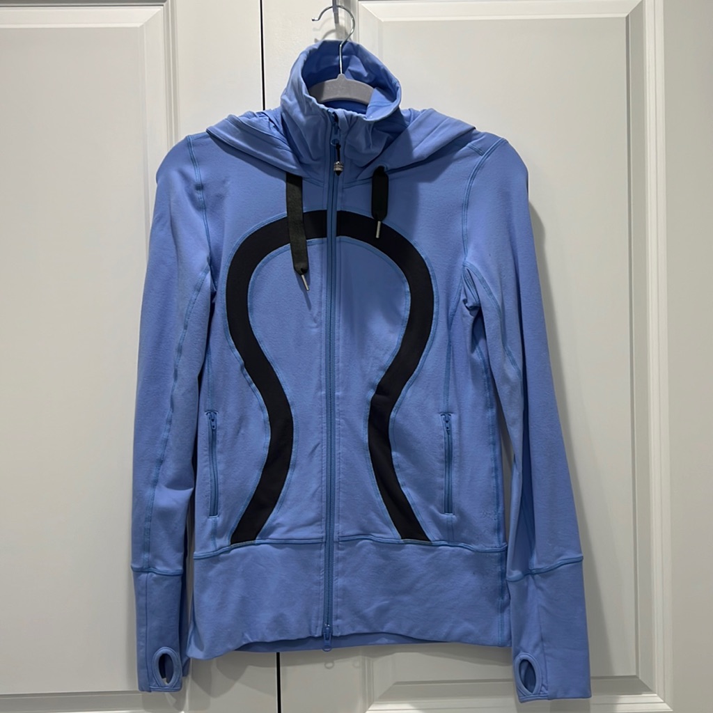 Lululemon Define Hooded Jacket Size 6 Blue & Grey